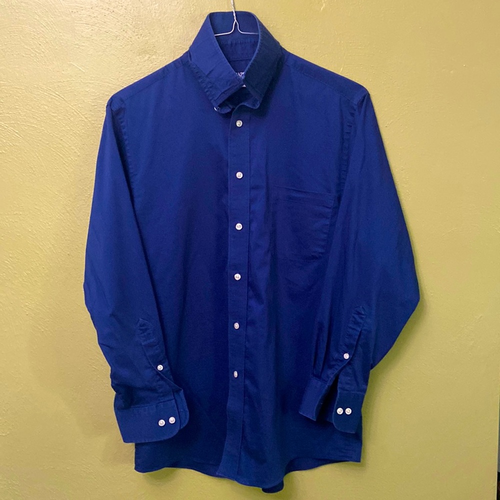 Chaps, Solid Navy button-down shirt, size 16 32/33